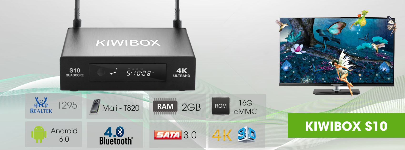 Tivi Box Kiwi S10 - Android Box kết hợp đầu đọc HD