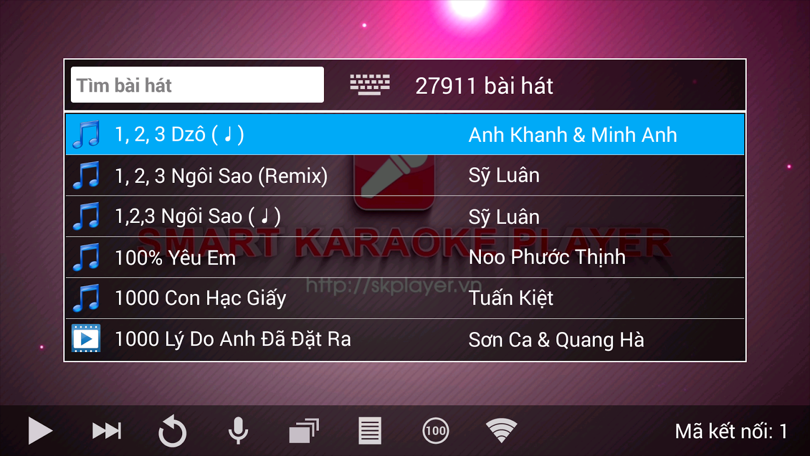Phần mềm hát karaoke trên kiwibox smart karaoke player